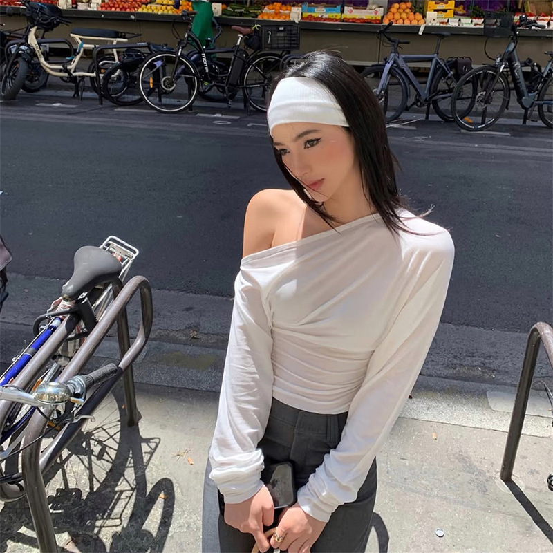 Women'S Fashion For 2026 - 2026 여성용 원숄더 탑 긴팔 티셔츠