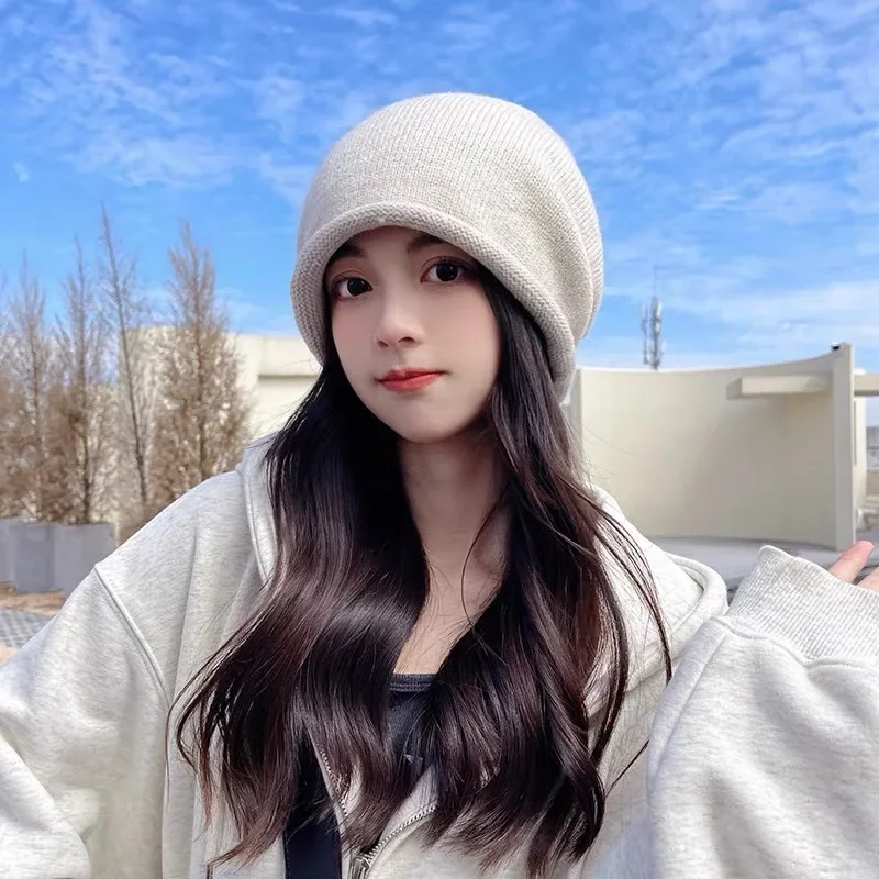 Women Fashion Hats - 니트 보닛 후드 여성용 겨울 따뜻한