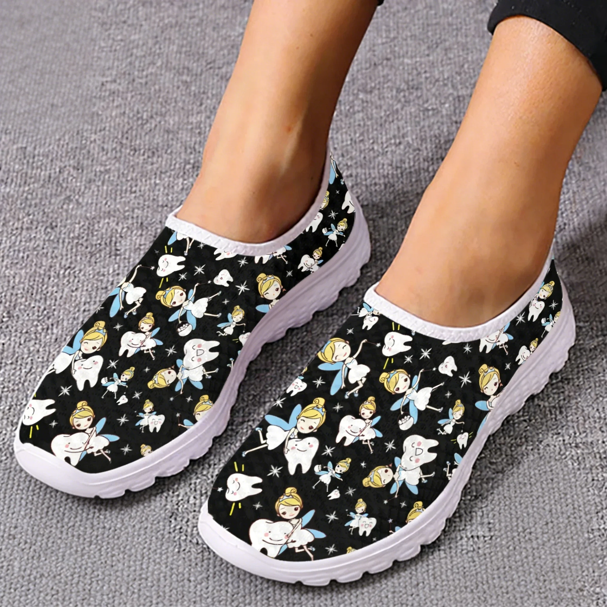 Women'S Fashion Tennis Shoes - 귀여운 만화 간호사 엘프/치아 메쉬 고품질