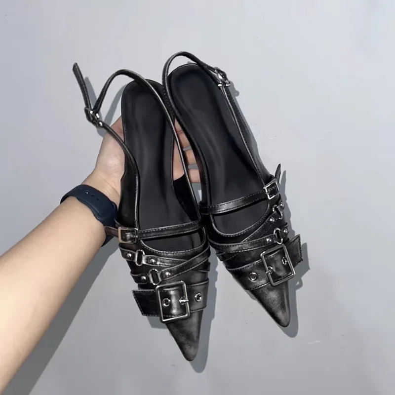 Fashion Women Belt - 뾰족코 하이힐 여성용 벨트 버클 바오투