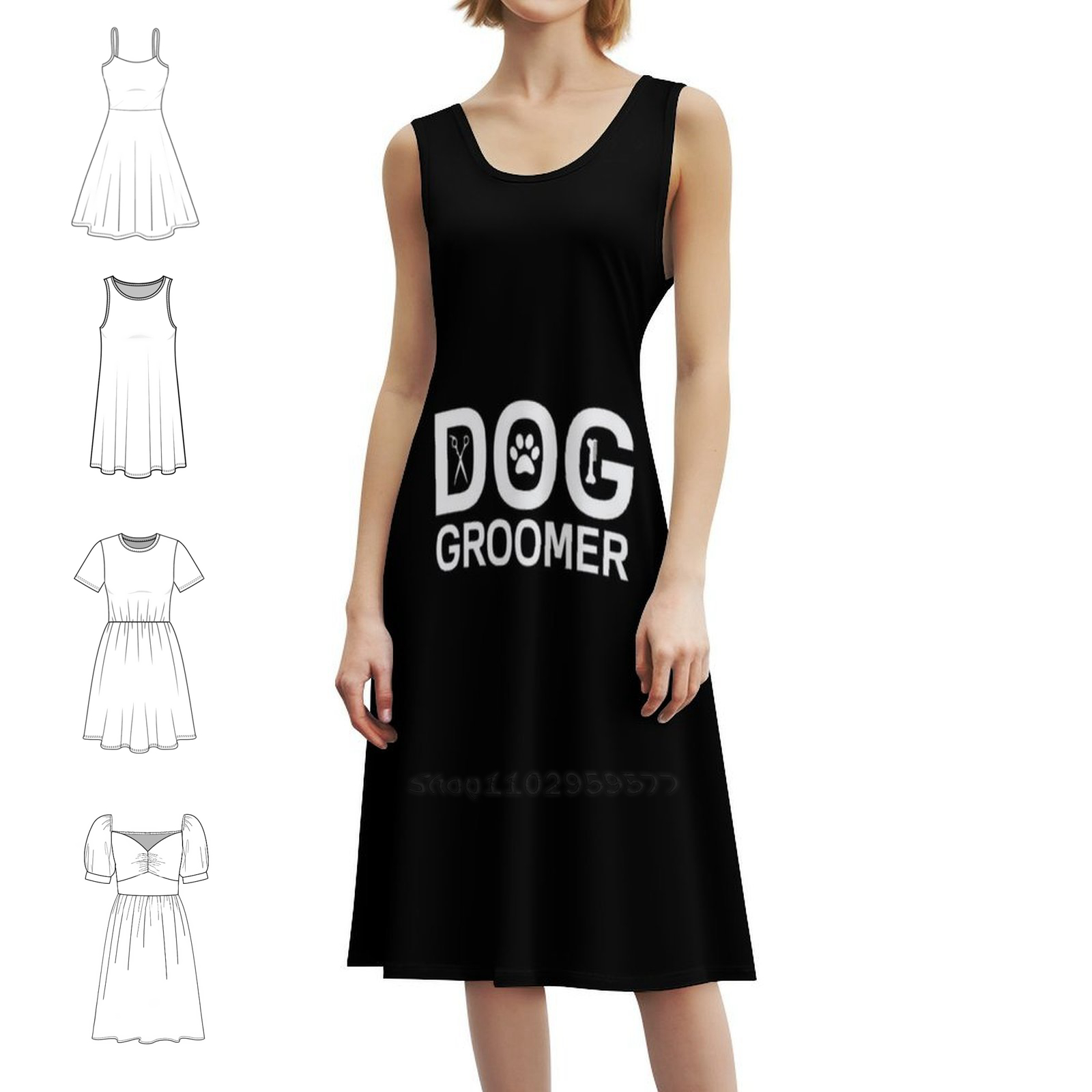 Women Fashion Gown - 애견 미용사 보헤미안 시크 드레스 우아한