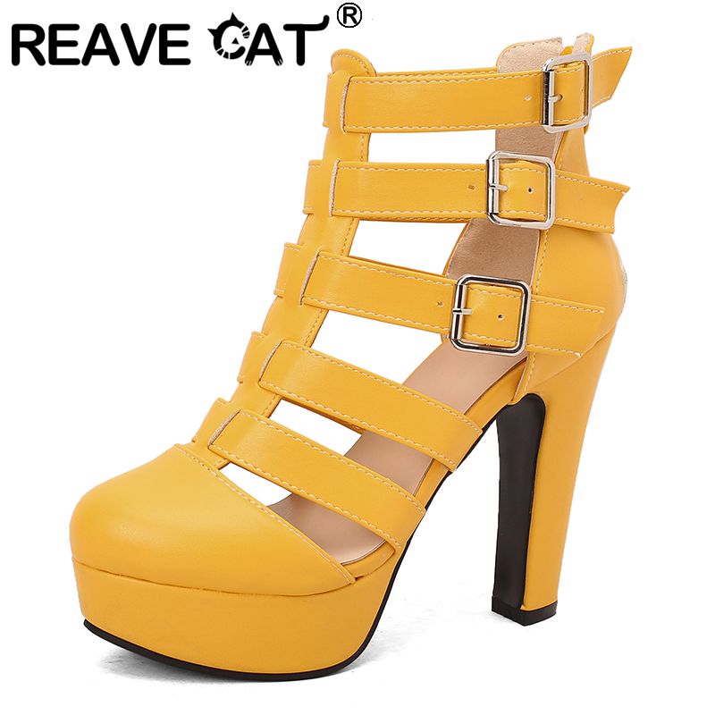 Fashion Women Belt - REAVE CAT 여성용 럭셔리 샌들, 라운드
