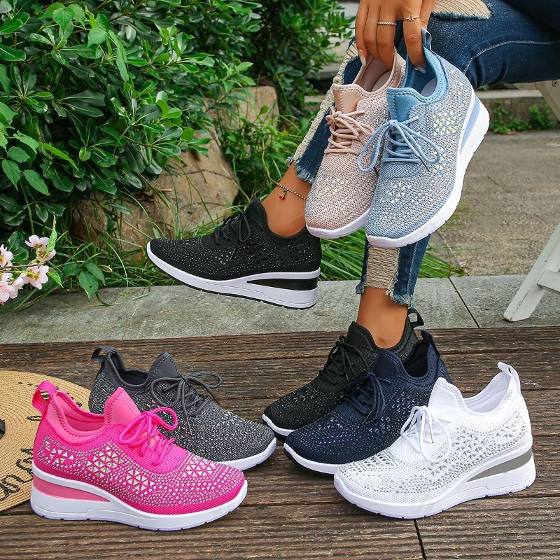 Women'S Fashion Tennis Shoes - 여성 스니커즈 2026 메쉬 통기성 반짝이