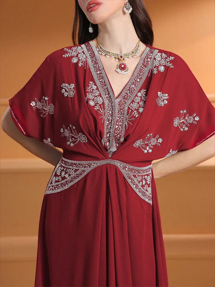 패션 여성 V넥 롱 드레스 다이아몬드 아바요 두바이 아 - Turkey Women Fashion 리뷰 및 가격