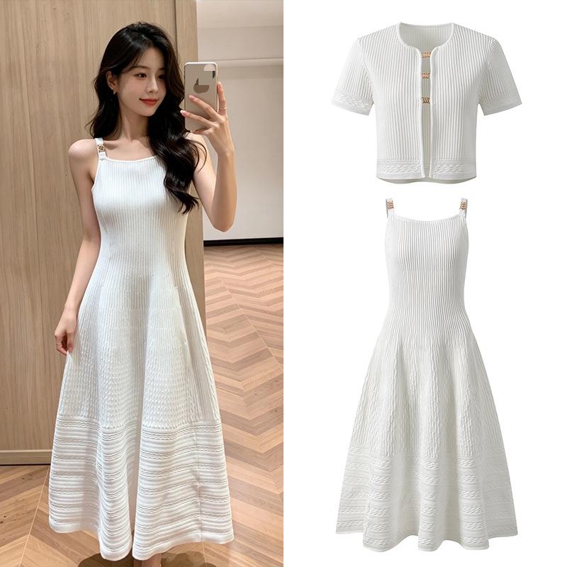 2026 여름 여성 우아한 스타일 자카드 슈트 O넥 반 - Longline Cardigan Knit 리뷰 및 가격