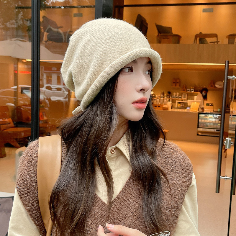 니트 보닛 후드 여성용 겨울 따뜻한 루즈핏 비니 모자  - Women Fashion Hats 리뷰 및 가격
