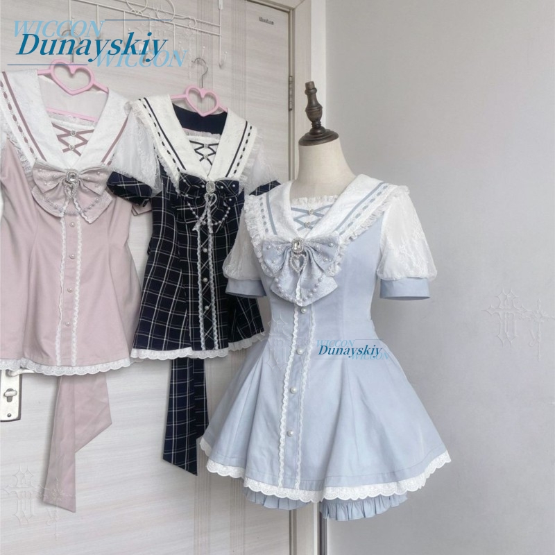 세일러 칼라 드레스 세트 레이스 리본 반팔 지라이 케이 - Women'S Fashion Kilt 리뷰 및 가격