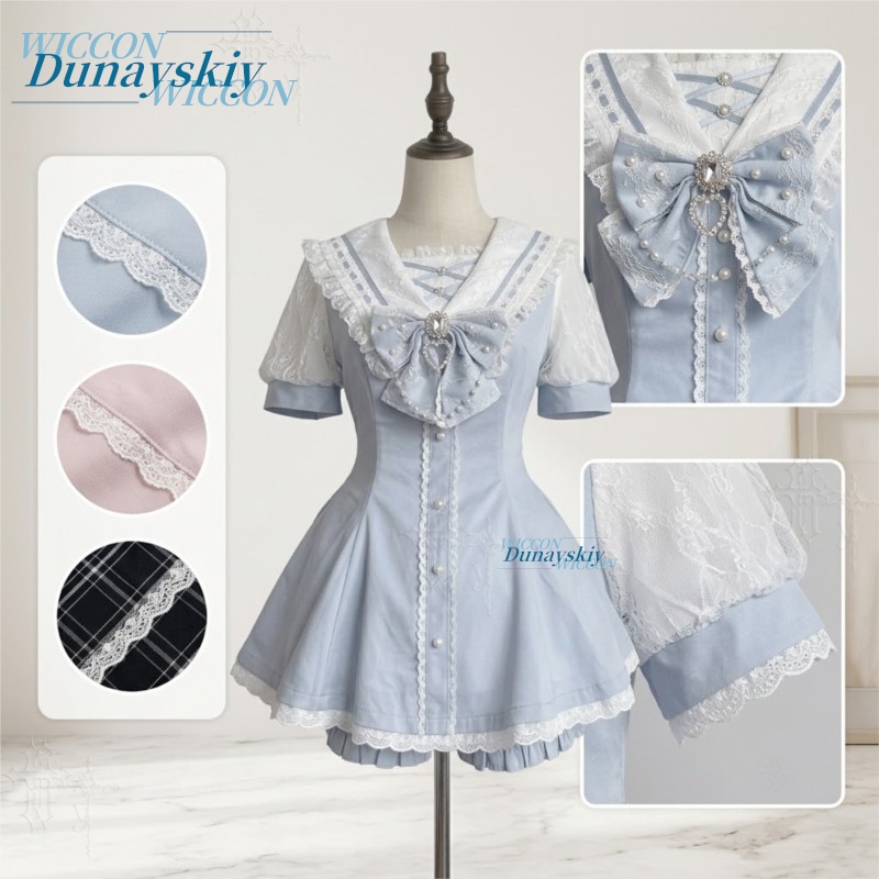 세일러 칼라 드레스 세트 레이스 리본 반팔 지라이 케이 - Women'S Fashion Kilt 리뷰 및 가격
