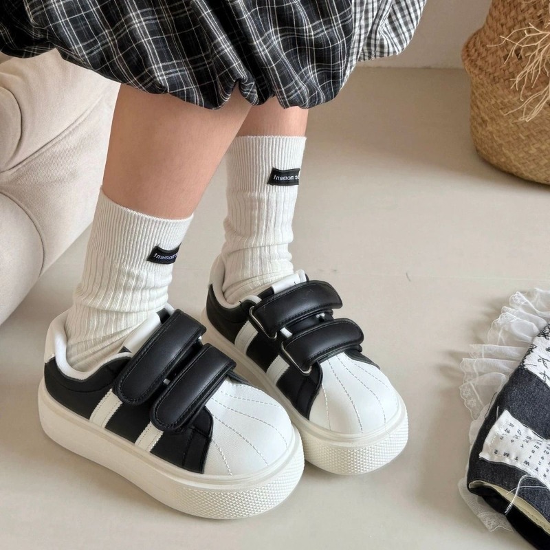 봄과 가을 여성용 편안한 라운드 토 두꺼운 밑창 스니커 - Women'S Fashion Velcro Sneakers 리뷰 및 가격