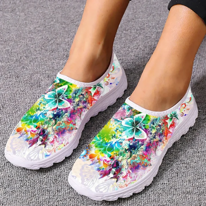 패션 컬러풀 그라데이션 컬러 나비 디자인 메쉬 고품질  - Women'S Fashion Tennis Shoes 리뷰 및 가격