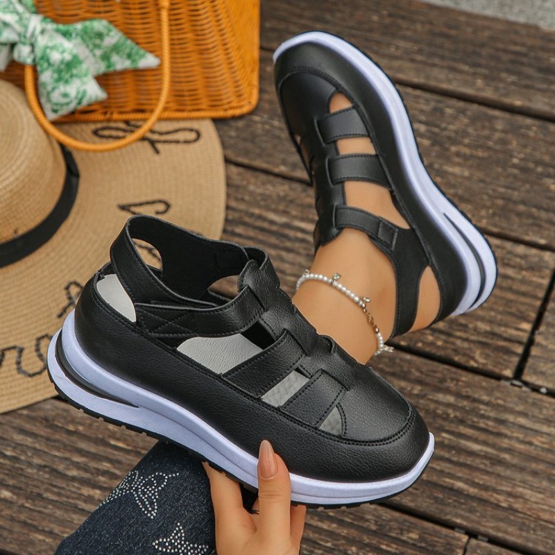 여성 플랫폼 스니커즈 샌들 속이 빈 컷아웃 벨크로 스트 - Women'S Fashion Velcro Sneakers 리뷰 및 가격