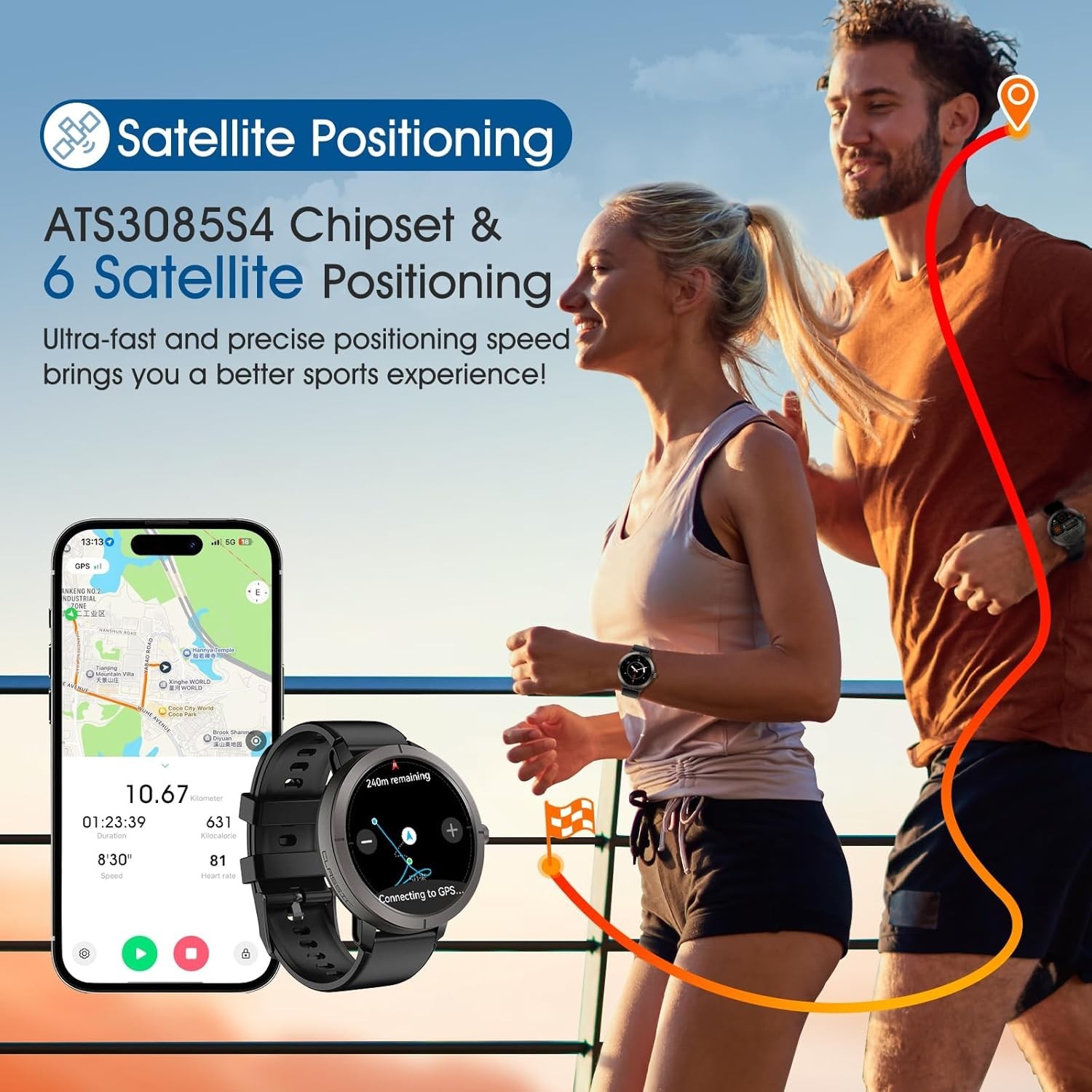 모리테크 GPS 스마트워치 AMOLED 1.32인치 B - Women'S Fashion Retailers 리뷰 및 가격
