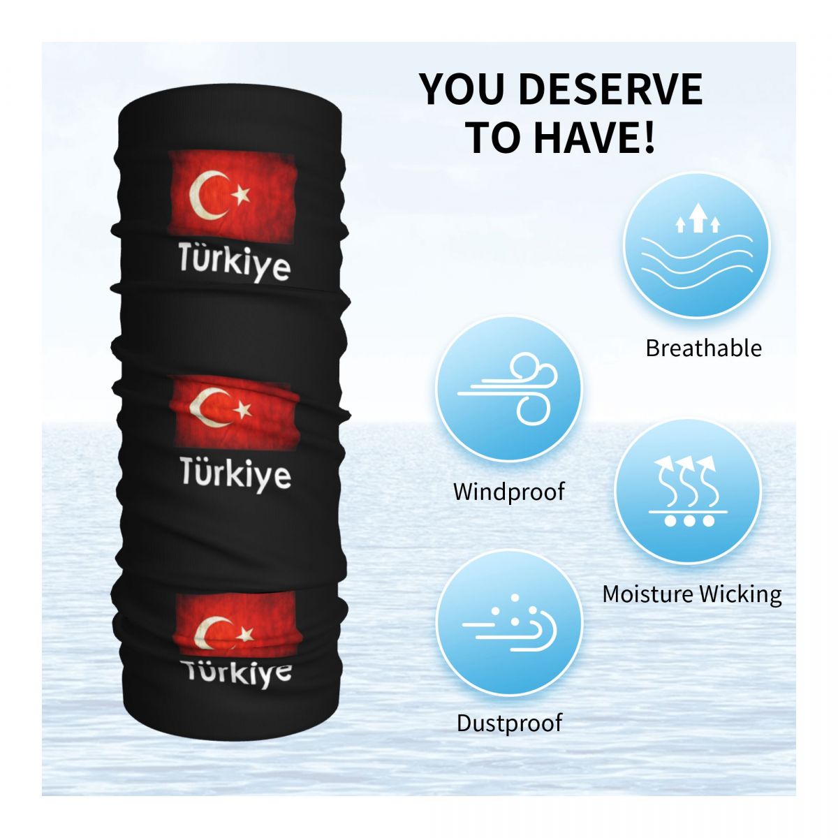 Turkiye 터키 국기 선물 디자인 반다나 목 각반  - Turkey Women Fashion 리뷰 및 가격