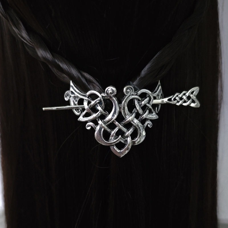 시니어 디자이너 레트로 바이킹 러브 헤어핀 여성용 팬  - Women Fashion Hair Style 리뷰 및 가격