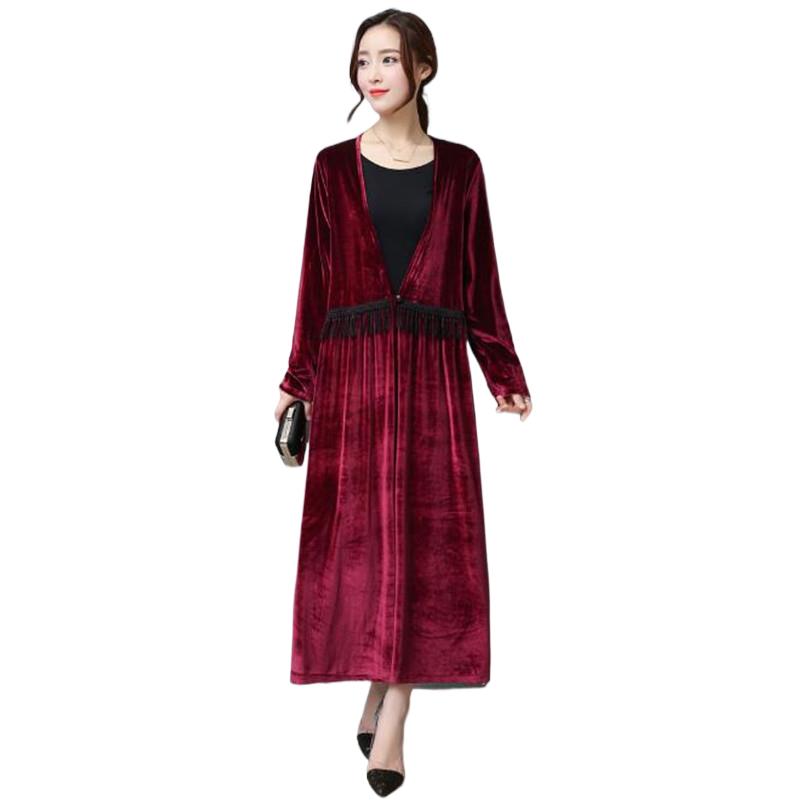 가을 겨울 여성 우아한 벨벳 가디건 버튼 롱 재킷 캐주 - Longline Cardigan Knit 리뷰 및 가격