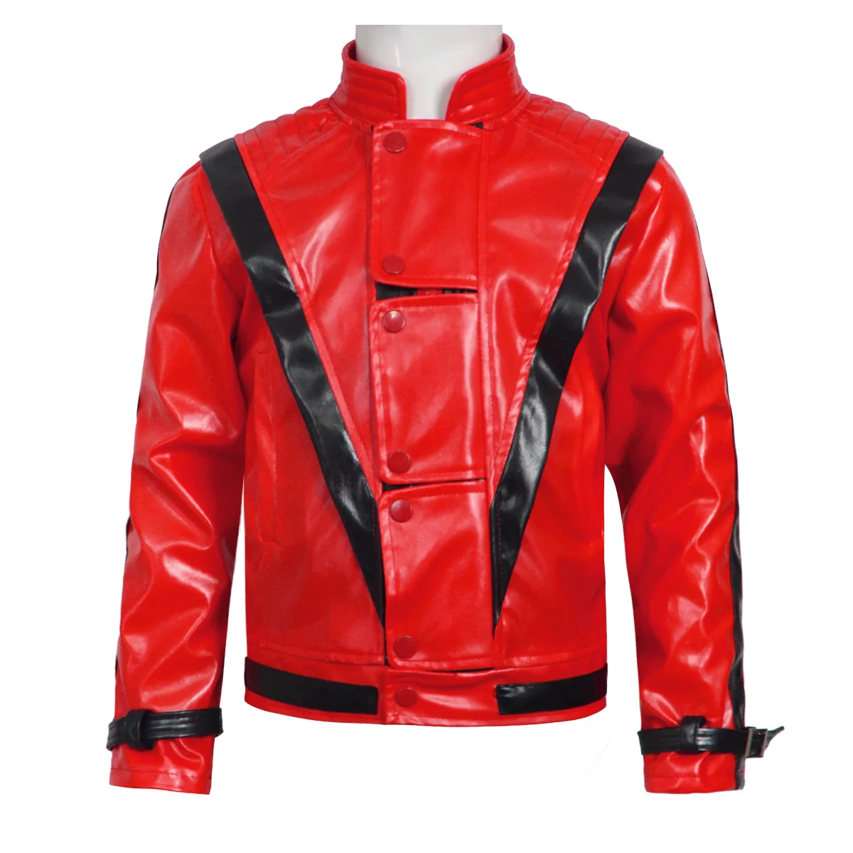 마이클 잭슨 스릴러 무서운 코스튬 레드 가죽 재킷 여성 - Women Fashion Jackets 리뷰 및 가격