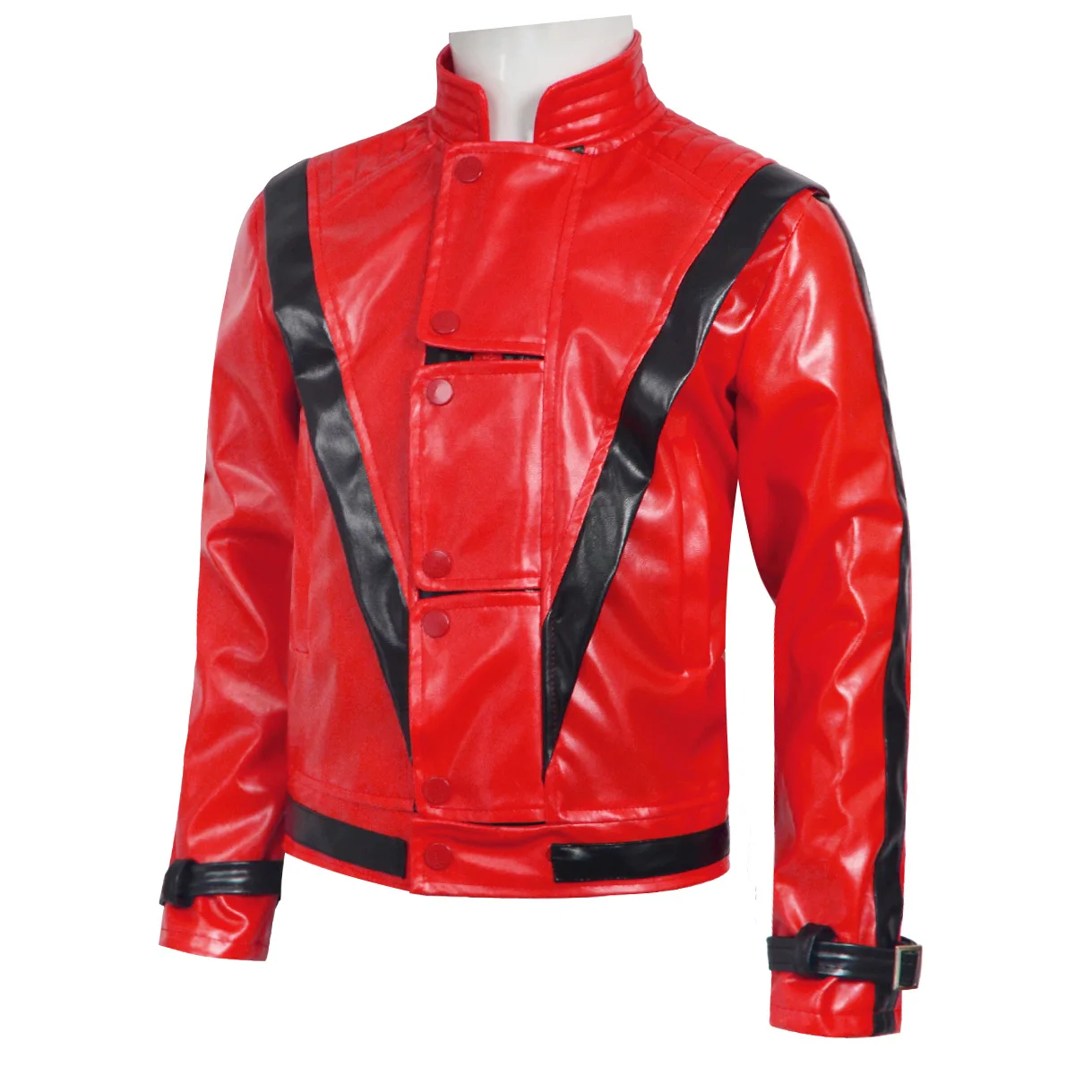 마이클 잭슨 스릴러 무서운 코스튬 레드 가죽 재킷 여성 - Women Fashion Jackets 리뷰 및 가격