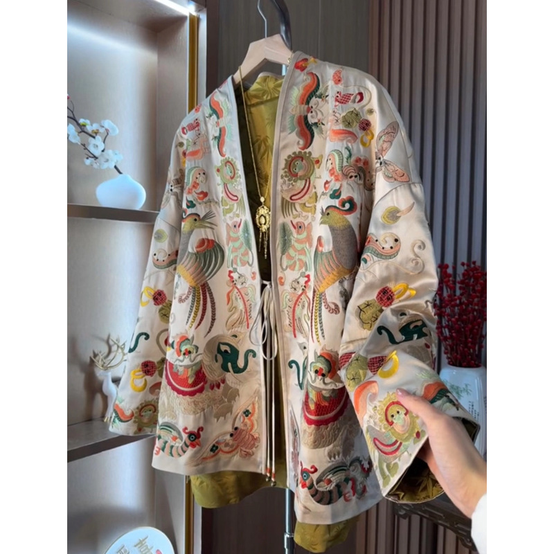 새로운 중국 스타일 기모노 카디건 자켓 여성 의상 고급 - Women Fashion Jackets 리뷰 및 가격
