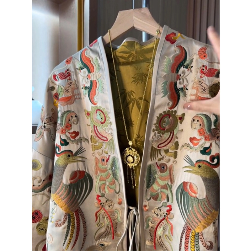 새로운 중국 스타일 기모노 카디건 자켓 여성 의상 고급 - Women Fashion Jackets 리뷰 및 가격
