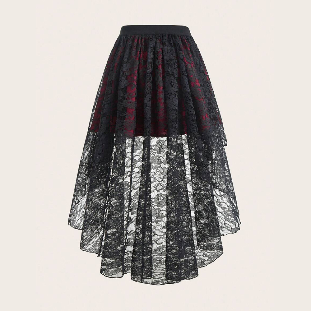 플러스 사이즈 고딕 엘레강스 여성 스커트 레이스 앞면  - Women'S Fashion Kilt 리뷰 및 가격