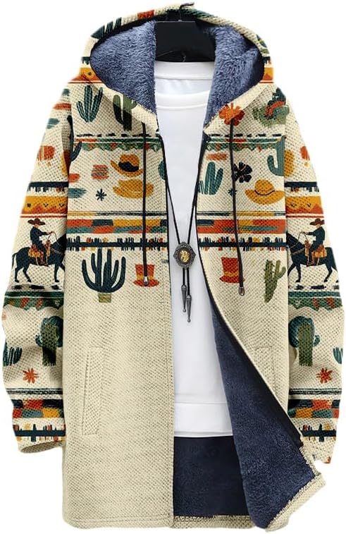 남성용 아즈텍 재킷 가디건 웨스턴 카우보이 후드 플리스 - Longline Cardigan Knit 리뷰 및 가격