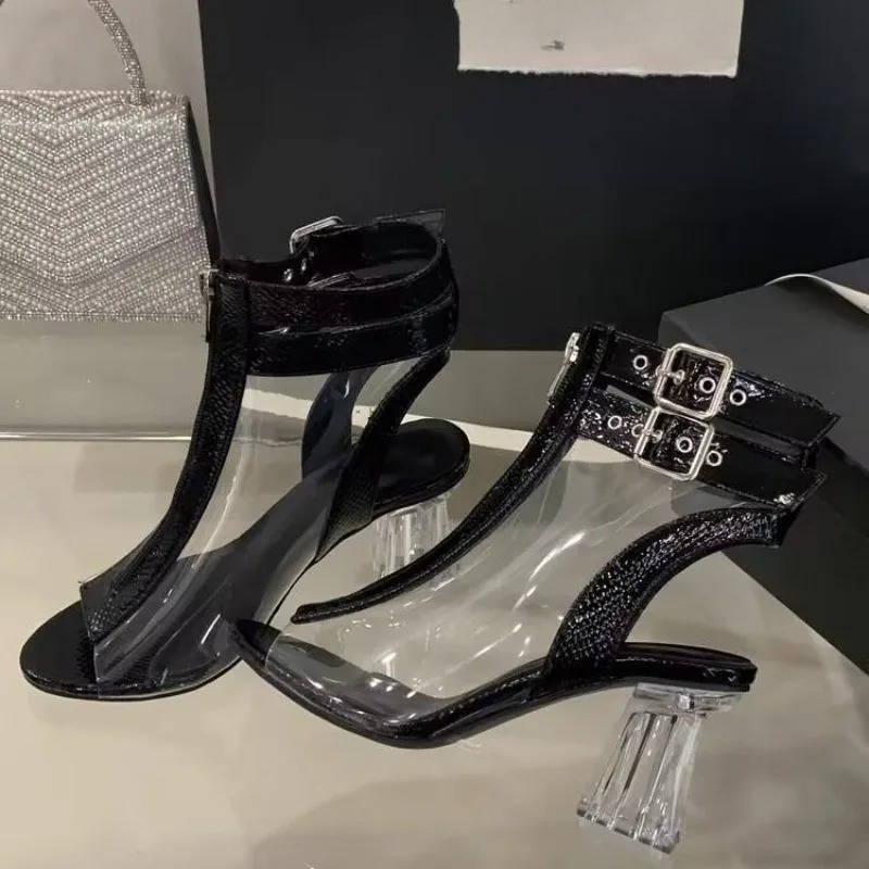 크리스탈 힐 지퍼 샌들 여름 신상 라운드 토 오픈토 컬 - Fashion Women Belt 리뷰 및 가격